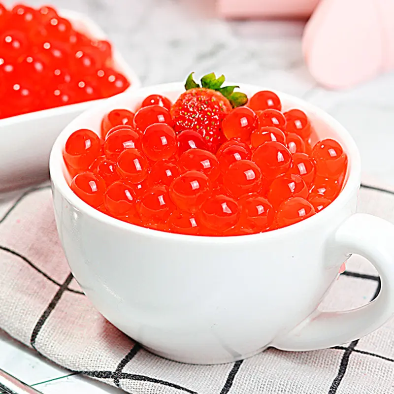 Strawberry popping boba